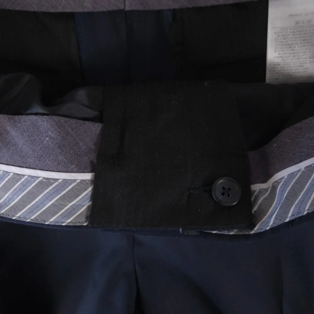 Banana Republic Pants Mens 36x30 Blue Tailored Fit Traveler Wool Trousers Slacks